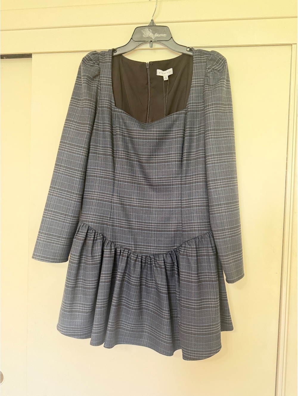 Gianni Bini NWT plaid long sleeve drop waist dress